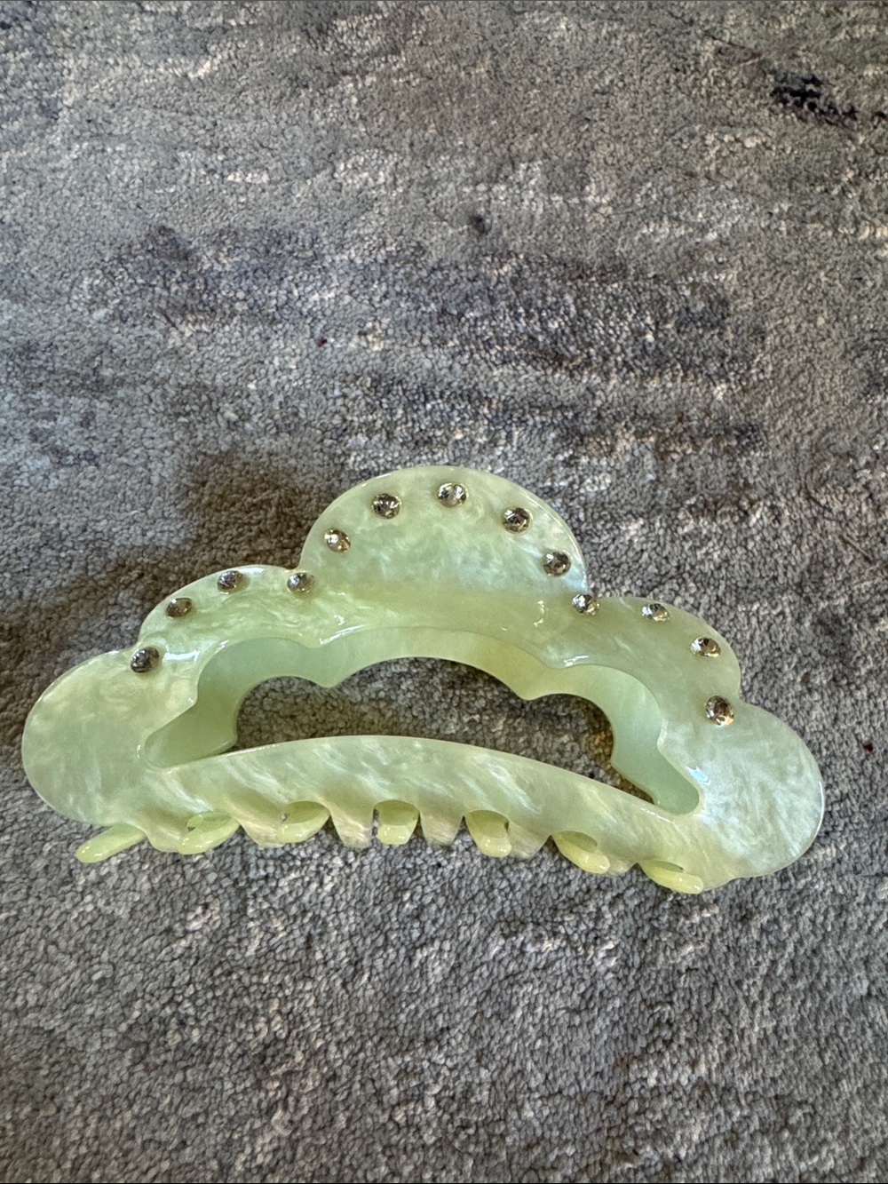 Target Pale Green Pearlized Rhinestone Hair Claw Clip